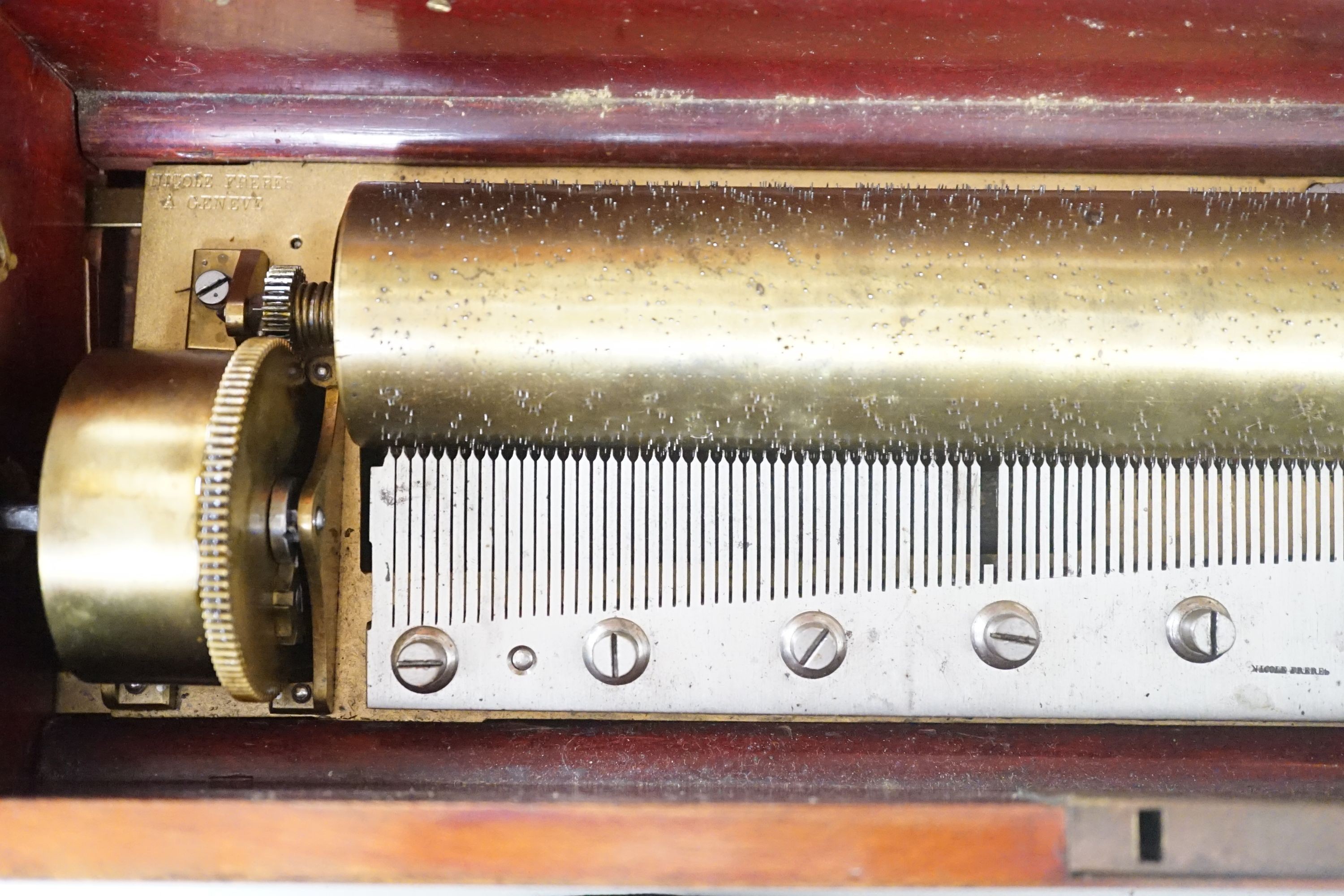 A 19th century Swiss Nicole Freres musical box, for restoration